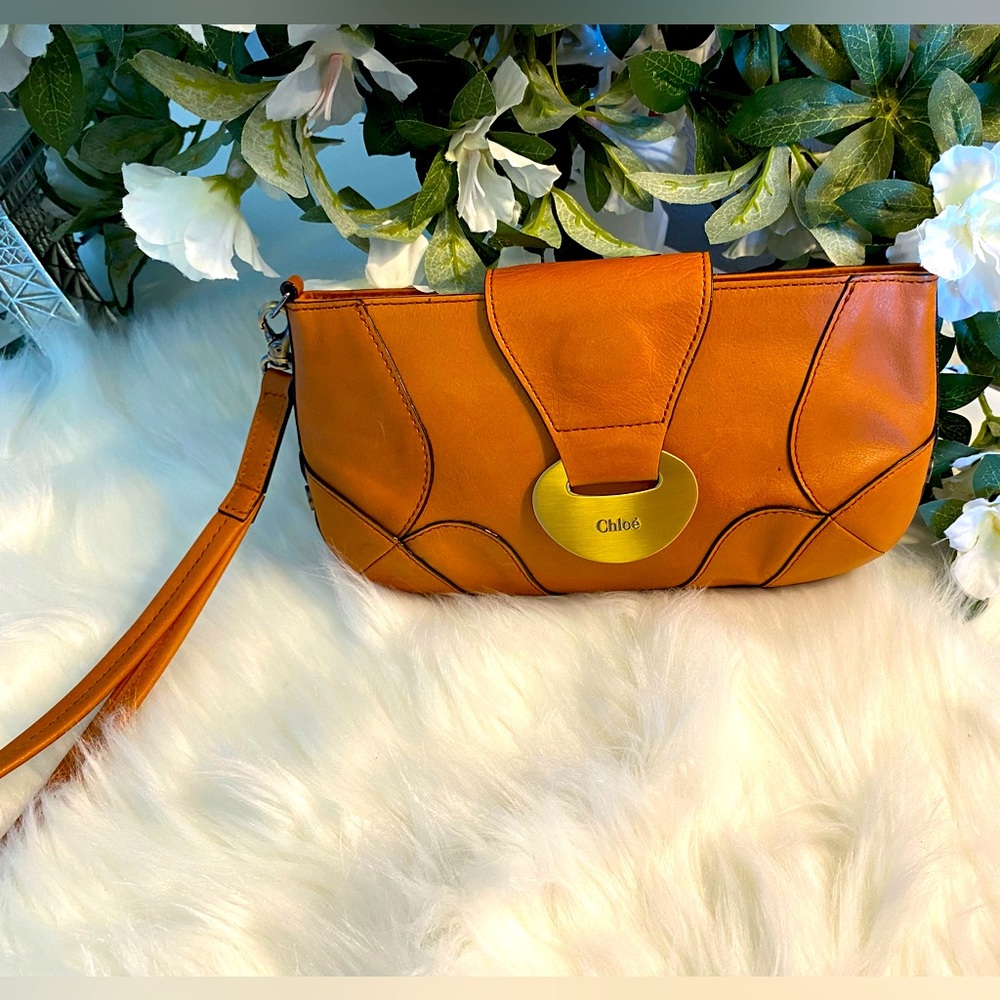 Chloe Leather Wristlet Clutch